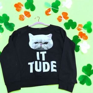 {Forever 21} Catitude Graphic Sweatshirt Top